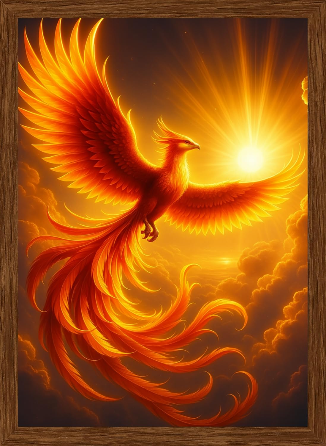 DIVARTH Phoenix Bird Vastu Painting – Rising Phoenix Wall Art for Positive Energy, Success & Growth – Vastu Paintings for Home, Living Room & Bedroom Home Decor, Wall Decoration (10x13 Inch) (Brown)-image-14