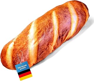 Feluna XXL Baguette-Kissen Brotkissen; Plüsch Kuschel-Kissen Toast-Brot Stoffkissen; Deko & Kuscheln mit Französischen Baguette; Brotform Pillow; Sofakissen & Zierkissen (80 cm)