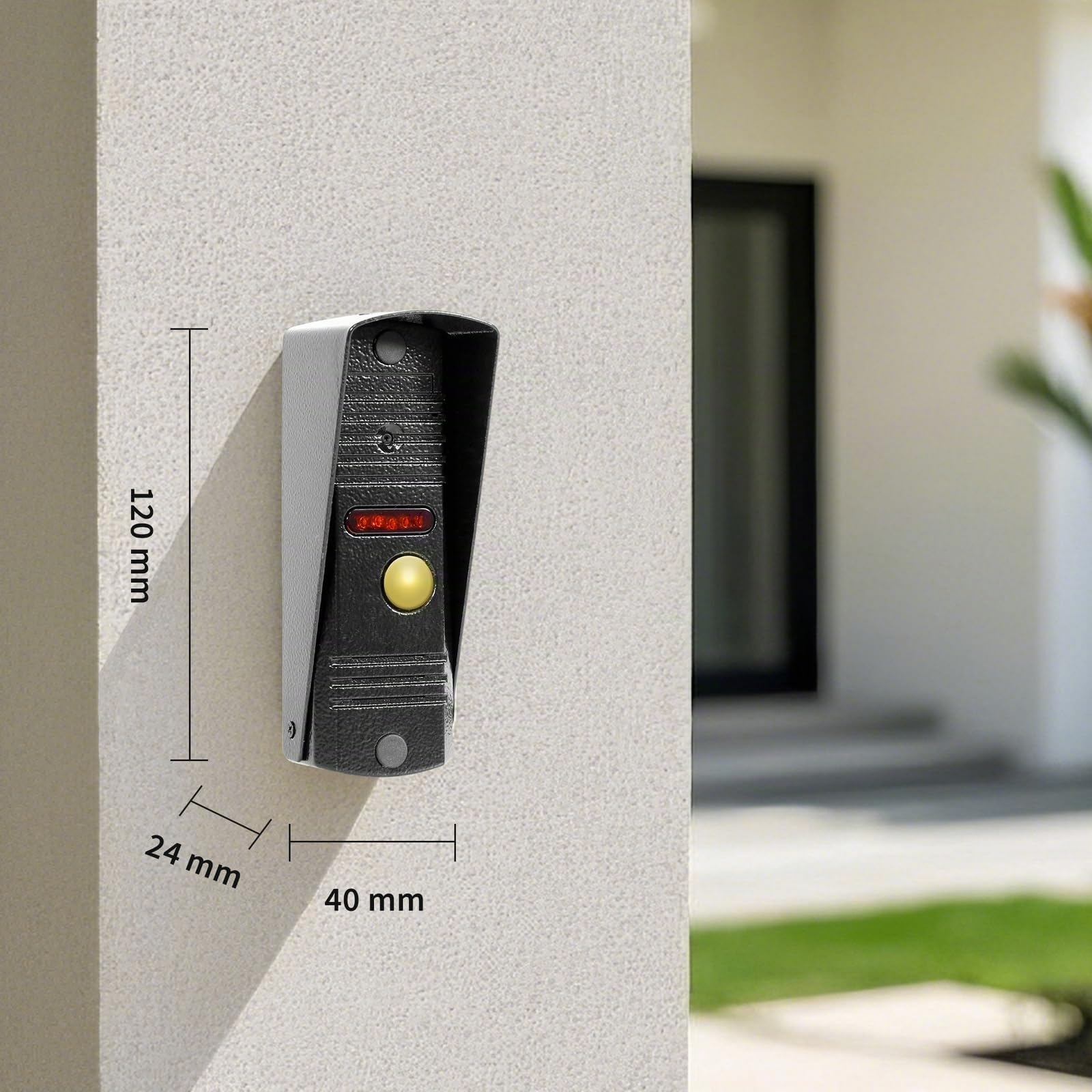 Karmen videoportero con Cable, intercomunicador de Puerta, Impermeable al Aire Libre, visión Nocturna infrarroja, Hablar con el visitante, admite CA 100V-240V