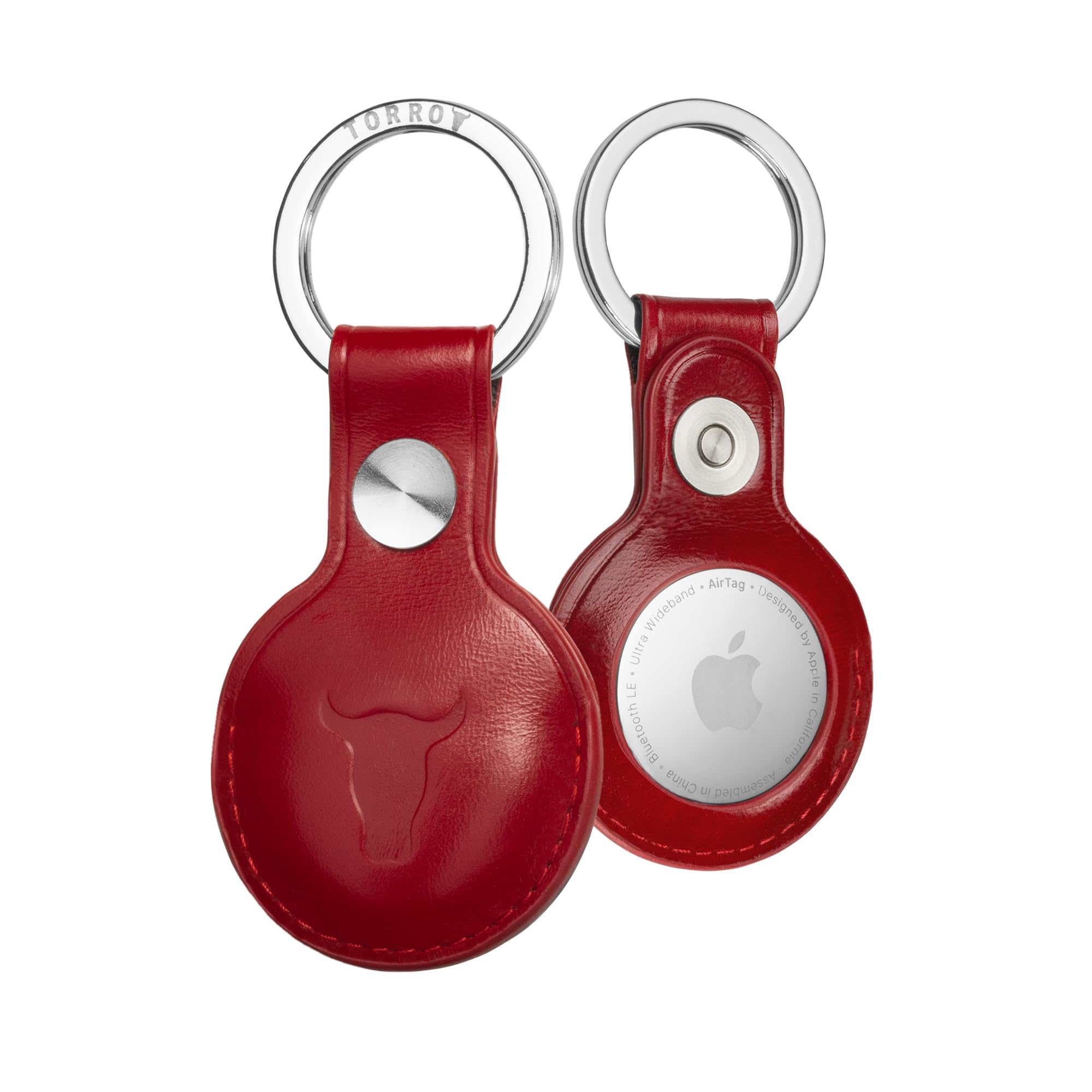 AirGear ® Airtag Porte-clés en cuir véritable avec pendentif Airtag en cuir véri