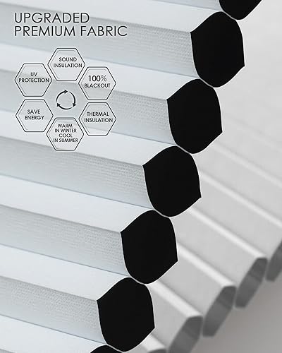 Miniatura 9 de Yoolax Persianas celulares motorizadas compatibles con Alexa, persianas motorizadas opacas inteligentes de panal para ventanas, persianas Color gris