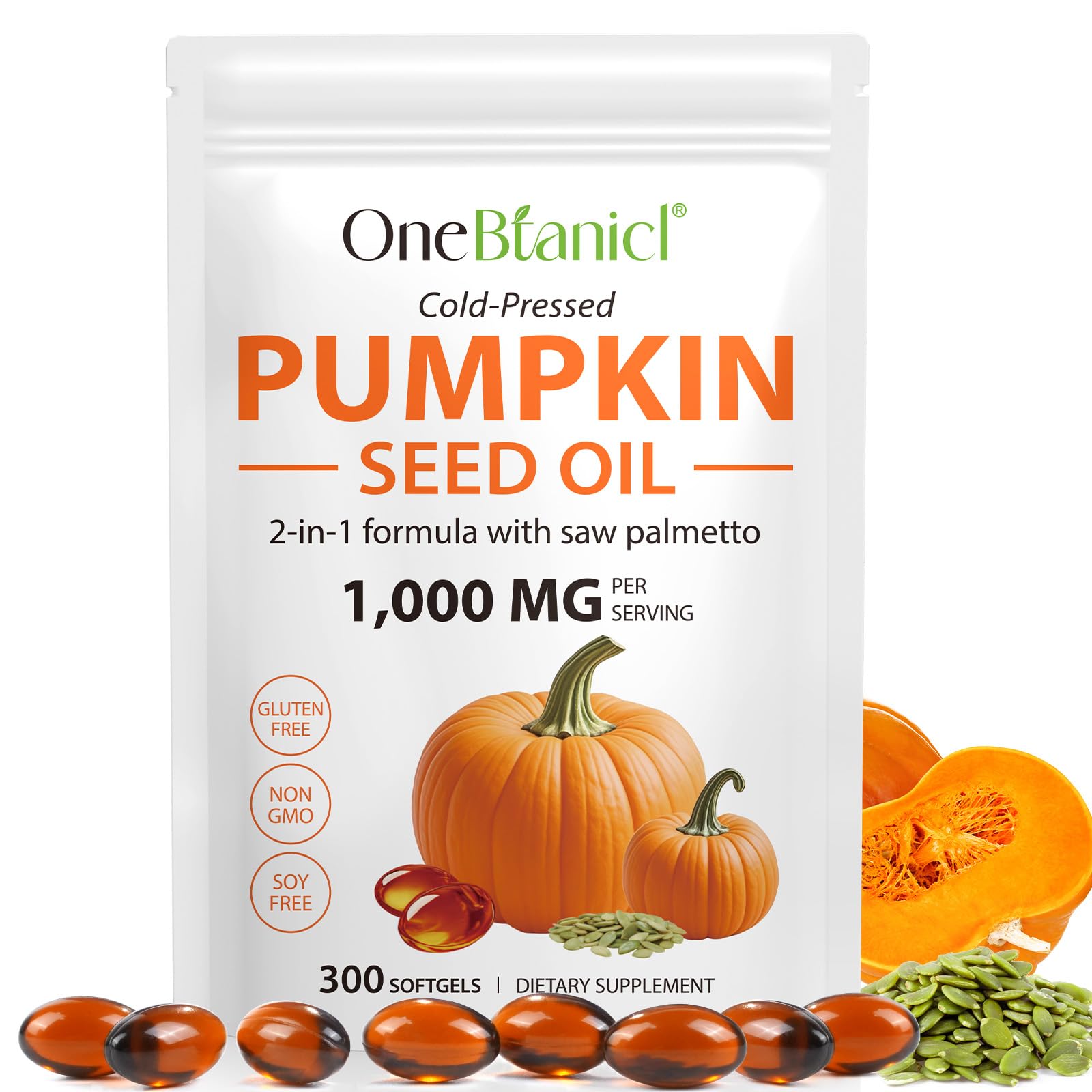 Amazon.com: Pumpkin Seed Oil with Saw Palmetto 2-in-1 Formula 300