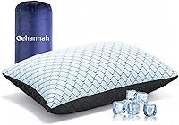 Vista 10 de Gehannah Almohada de Viaje - Paquete de 1 Almohada Grande Compresible para Acampar para Dormir - Espuma de Memoria Triturada con 1 Bolsa
