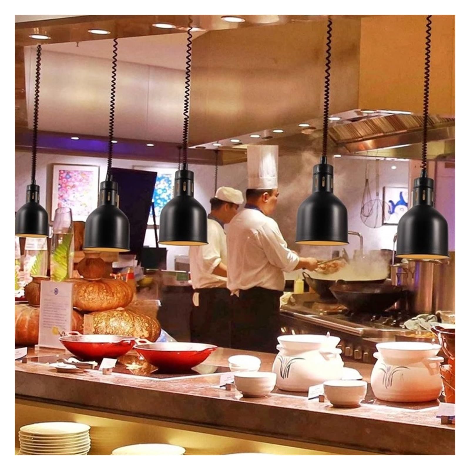 Lampada A Sospensione Con Riscaldamento A Infrarossi Da 275 W For A For Il Degli Alimenti A Buffet Del Ristorante Della Cucina Mantieni Il Cibo Fresco(Style C)