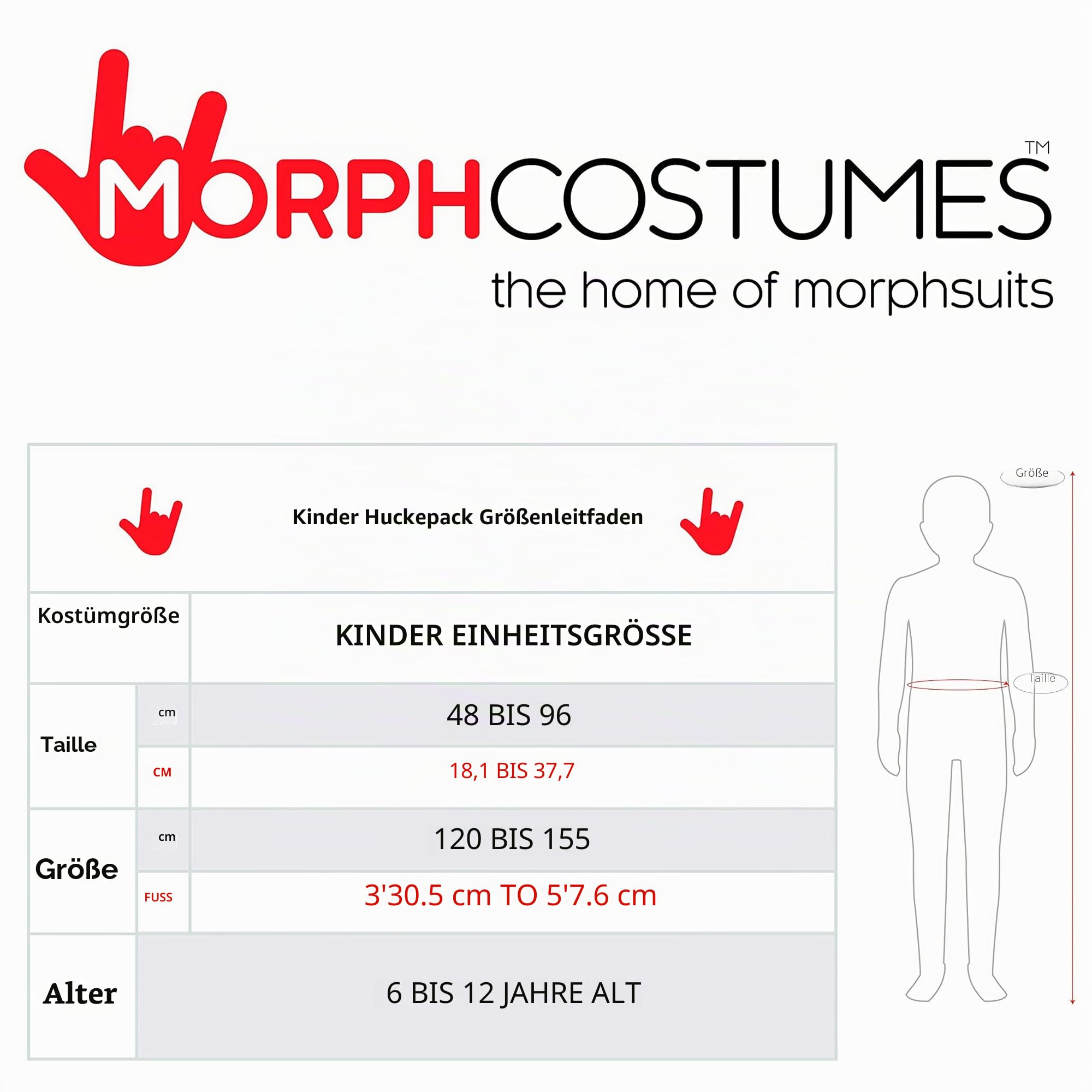 Morph Zombie Huckepack Kostüm für Kinder, Lustiges Faschingskostüm Jungen Mädchen