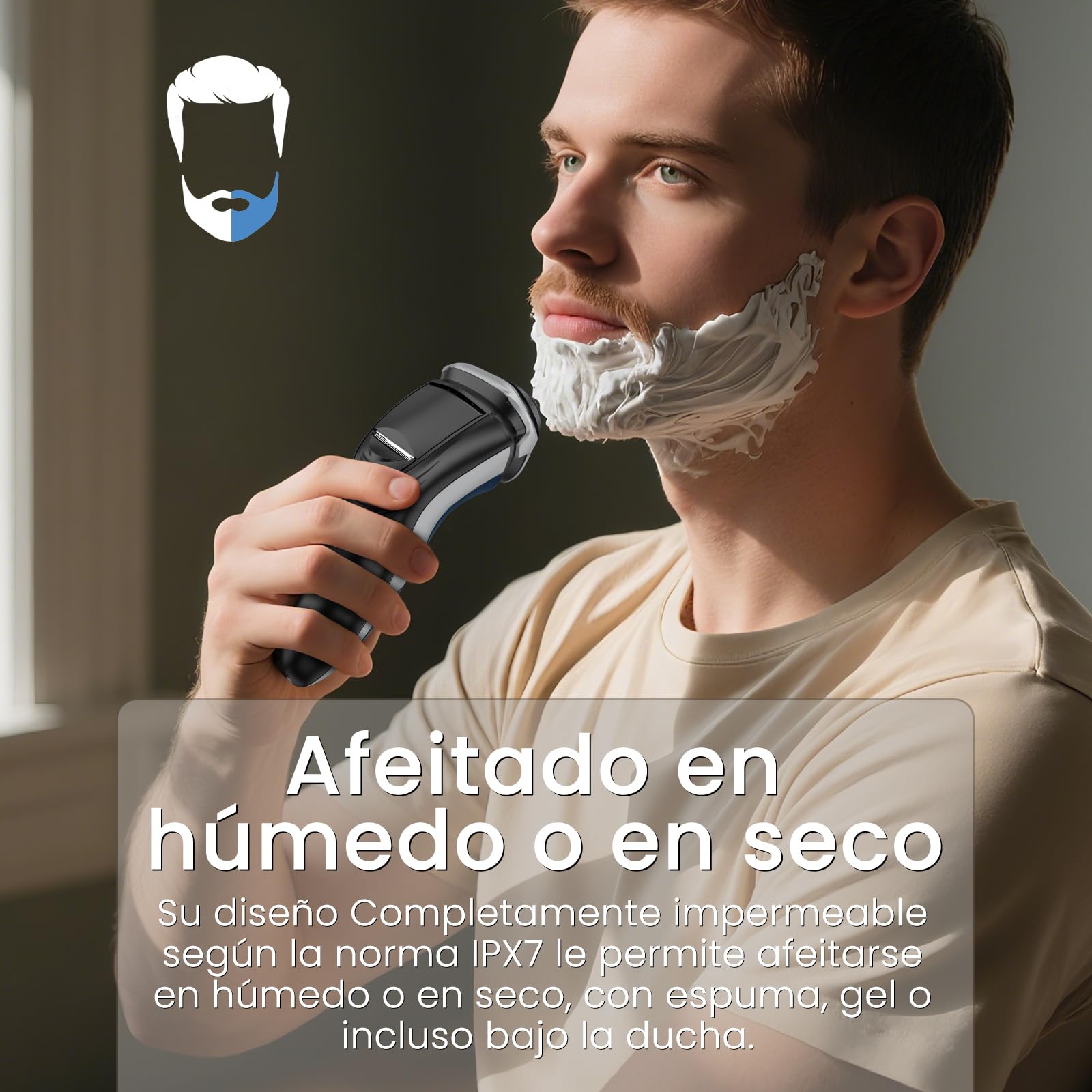 SweetLF [2024 NUEVO] Afeitadora Eléctrica Hombre, Uso en Húmedo y Seco, Maquina de Afeitar Recargable con Tecnología Impermeable IPX7, Afeitadora Electrica Barba con Pantalla LED