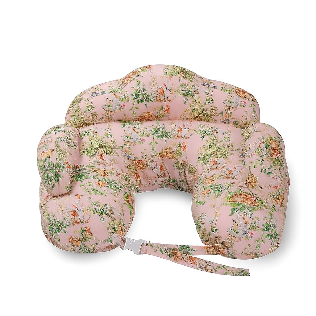 THE BABY TRUNK Blush Bunny Nursing Cradle Pillow – Soft Egyptian Cotton Feeding Cushion for Moms | Ergonomic Support for Breastfeeding, Bottle Feeding & Newborn Baby Comfort (Pink) 2