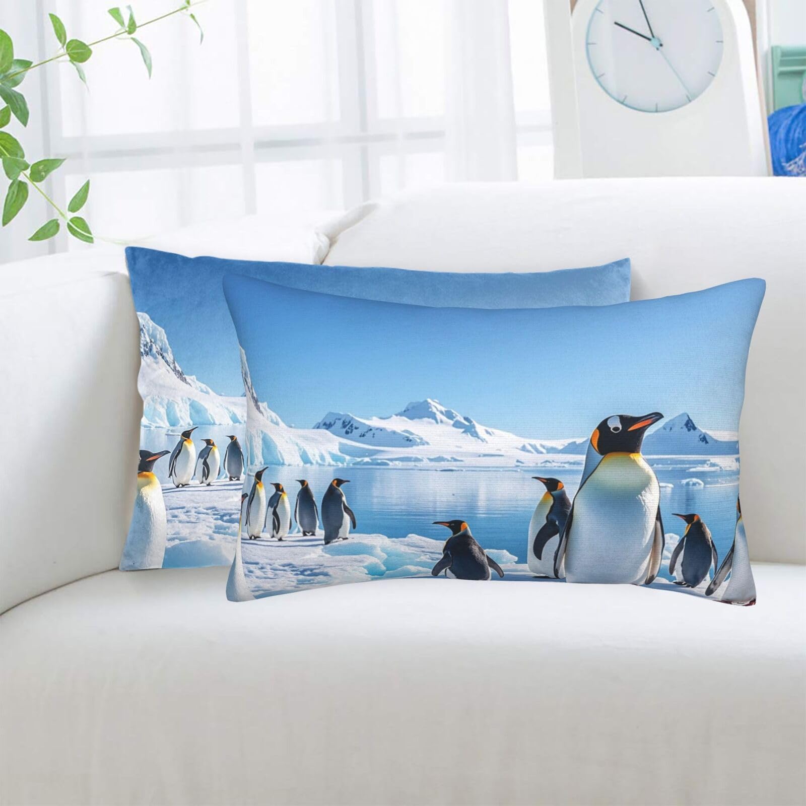 Housse de coussin pingouin finitions haut de gamme 50x75 cm