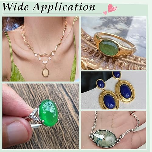 Miniatura 6 de PH PandaHall 25 piezas de piedras preciosas de 0.984 x 0.709 in con parte trasera plana, piedras semipreciosas ovaladas, piedras preciosas