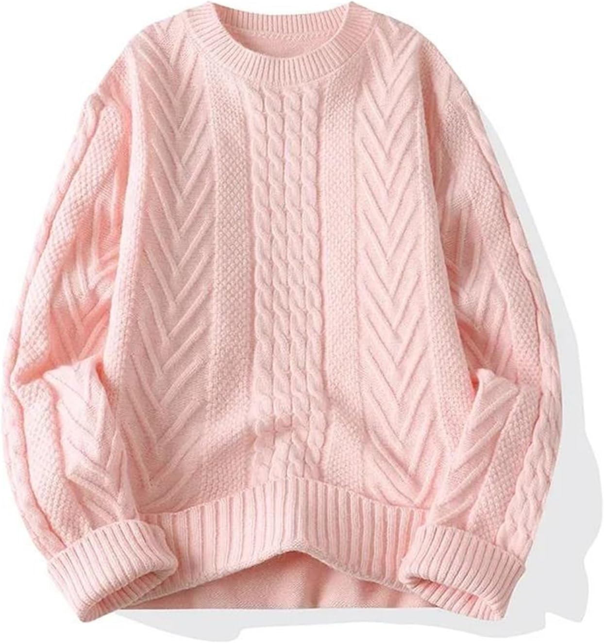 MRです。 Lmtossey] 冬のクルーネックセーターメンズツイストセーターレイジー