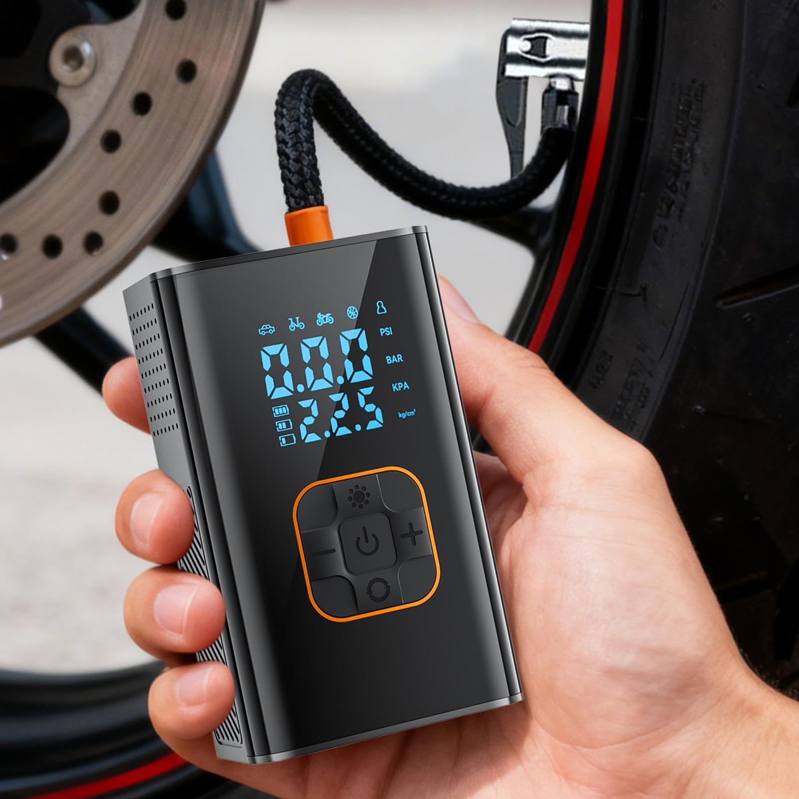Bomba De Aire Para Neumáticos Eléctrico Automático Portátil 10 Bar