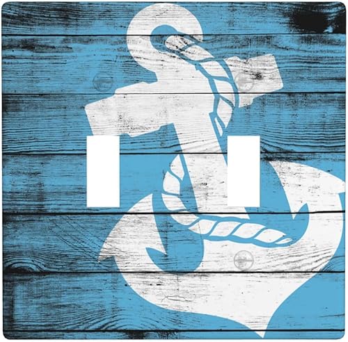 Miniatura 11 de Tablero náutico ancla individual dúplex interruptor de luz cubierta de placa de pared decoración cubierta de pared para el hogar dormitorio cocina