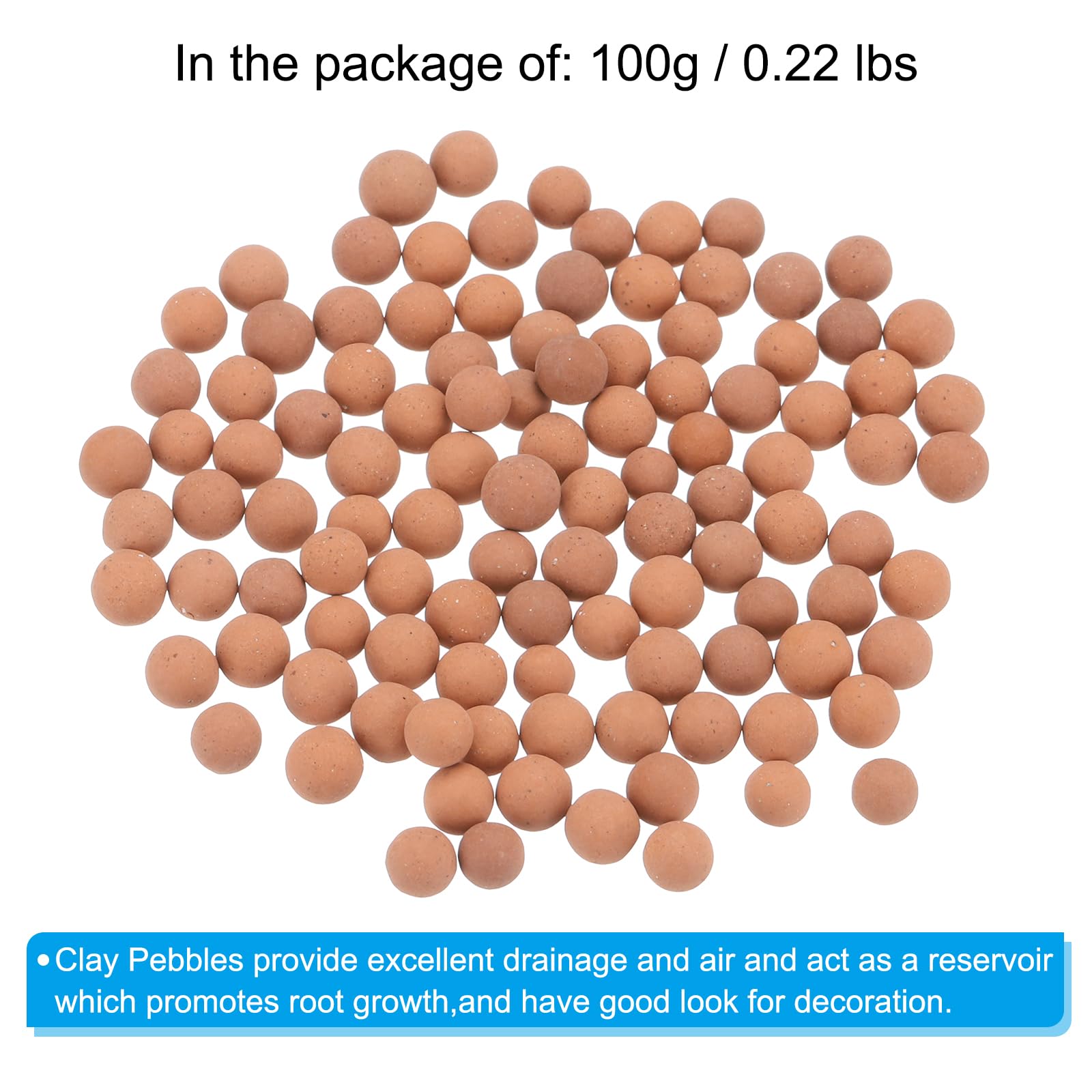 QUARKZMAN Cailloux d'Argile 3-5mm 0,22 Lbs Rouge pour Jardinage, Culture Hydroponique, Bonsaï