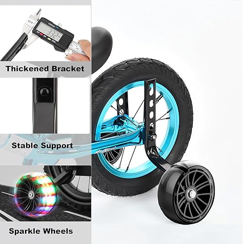 Miniatura 2 de Ruedas de entrenamiento, ruedas de entrenamiento más anchas para niños de 12, 14, 16, 18, 20 pulgadas, velocidad única y velocidad variable,