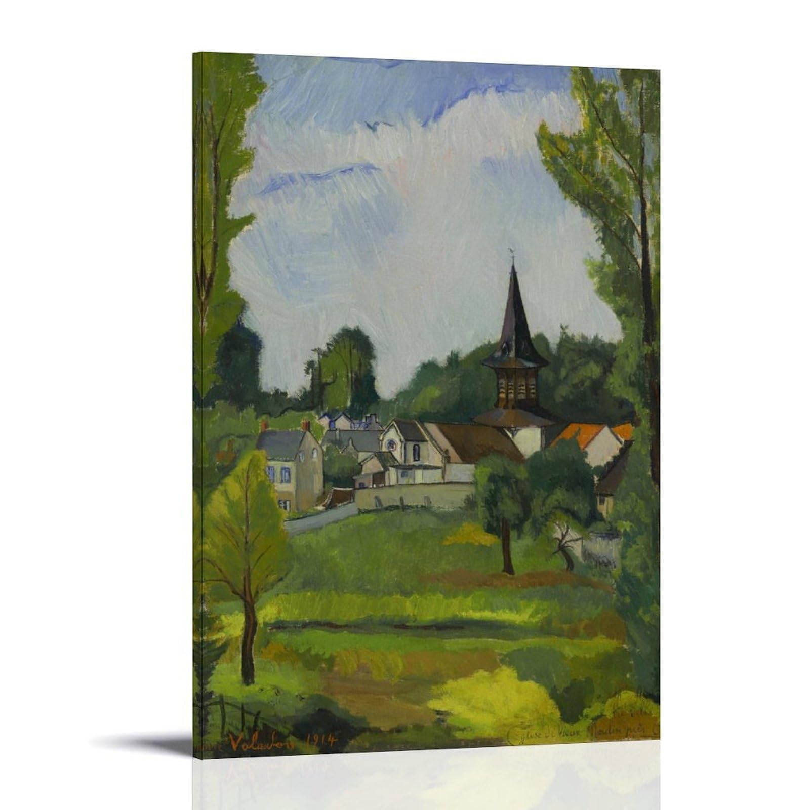 generisch Valadon Church by Suzanne Valadon Impresiones en Lienzo Modernas, Cuadros Decorativos para Habitación de Niños o Niñas, Cuadros de Pared para Sala de Estar Y Pinturas con Motivos Festivales