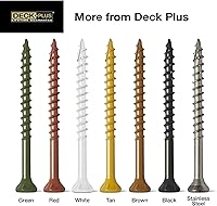 Vista 5 de Deck Plus Tornillos para valla y madera exterior con revestimiento epoxi de 2 pulgadas #8 x 2 Torx/Star Drive Incluido, rosca gruesa, tornillo Rojo