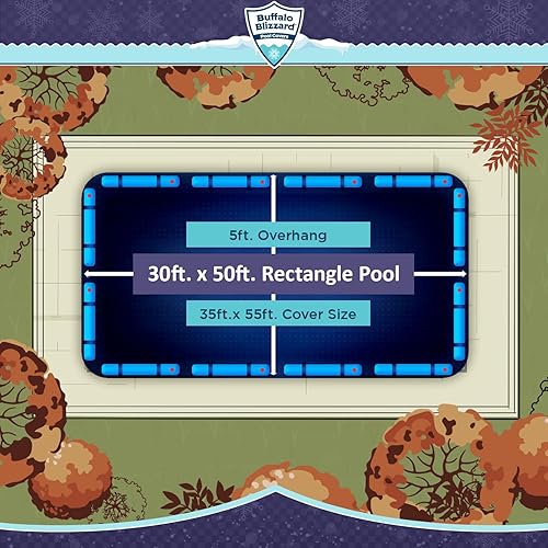 Vista 69 de Buffalo Blizzard - Funda de invierno para albercas rectangulares de suelo. Verde Supremo/Negro