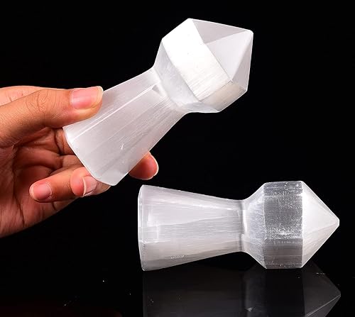 Miniatura 7 de AMOYSTONE Torre de cristal de selenita, cristales de rascacielos grande y piedra curativa para decoración del hogar, 7.8 pulgadas de alto, 1 unidad