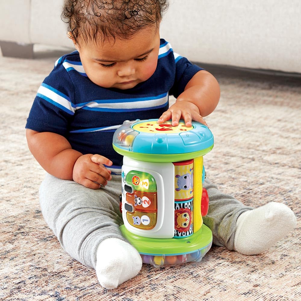 VTech - Jouet Musical Magi Rouleau Tam-Tam 3 en 1, Instrument de Musique Enfant, Jouet d'Activité et de Développement, Jeu Évolutif, Cadeau Bébé Garçon et Fille Dès 9 Mois - Contenu en Français