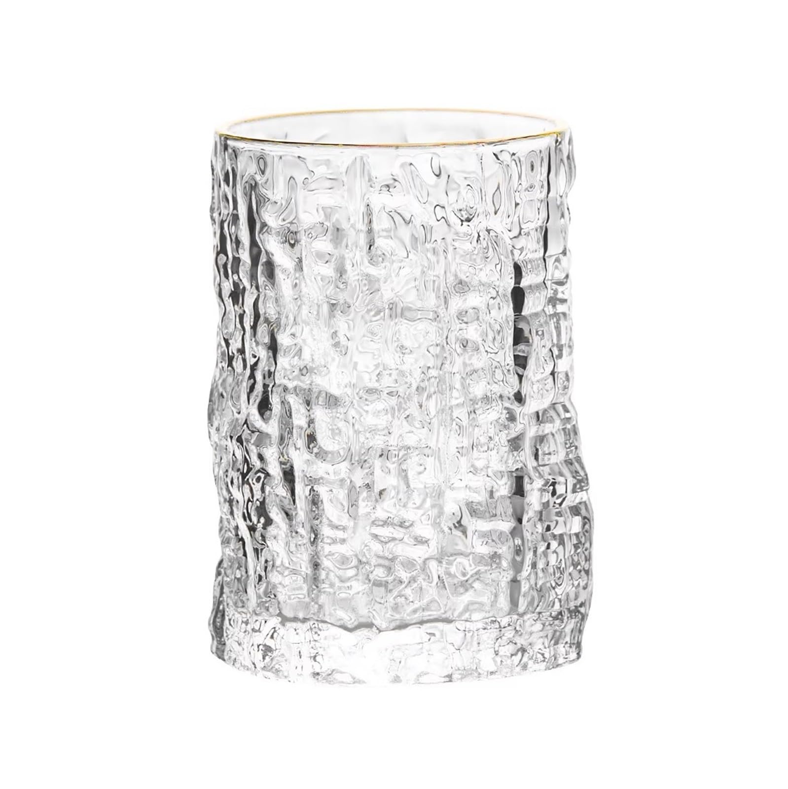 Vasos de vidrio con relieve de corteza premium para cristalería