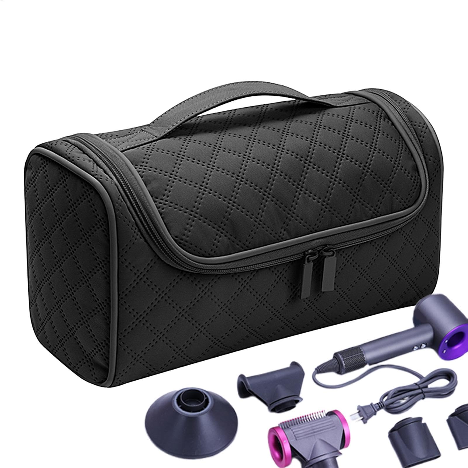 Bolsa para secador de Pelo,Bolsa de Viaje para secador de Pelo | Organizador de Herramientas para el Cabello con Bolsa para rizador de Gran Capacidad con Gancho - Bolsas portátiles para el