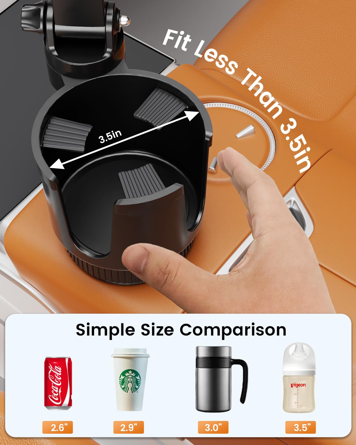 OHLPRO MagSafe Auto Ladegerät Becherhalter Halterung für iPhone 17 Pro Max/16/15/14/13 Serie, 15W Schnelllade Kabelloses Magnetisches Handyhalter, Verstellbarer Cup Holder Mount, Schwarz