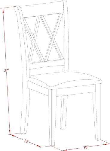 Miniatura 11 de East West Furniture ESCL3-MAH-W - Juego de comedor de 3 piezas para espacios pequeños que contiene una mesa de comedor redonda con pedestal y 2