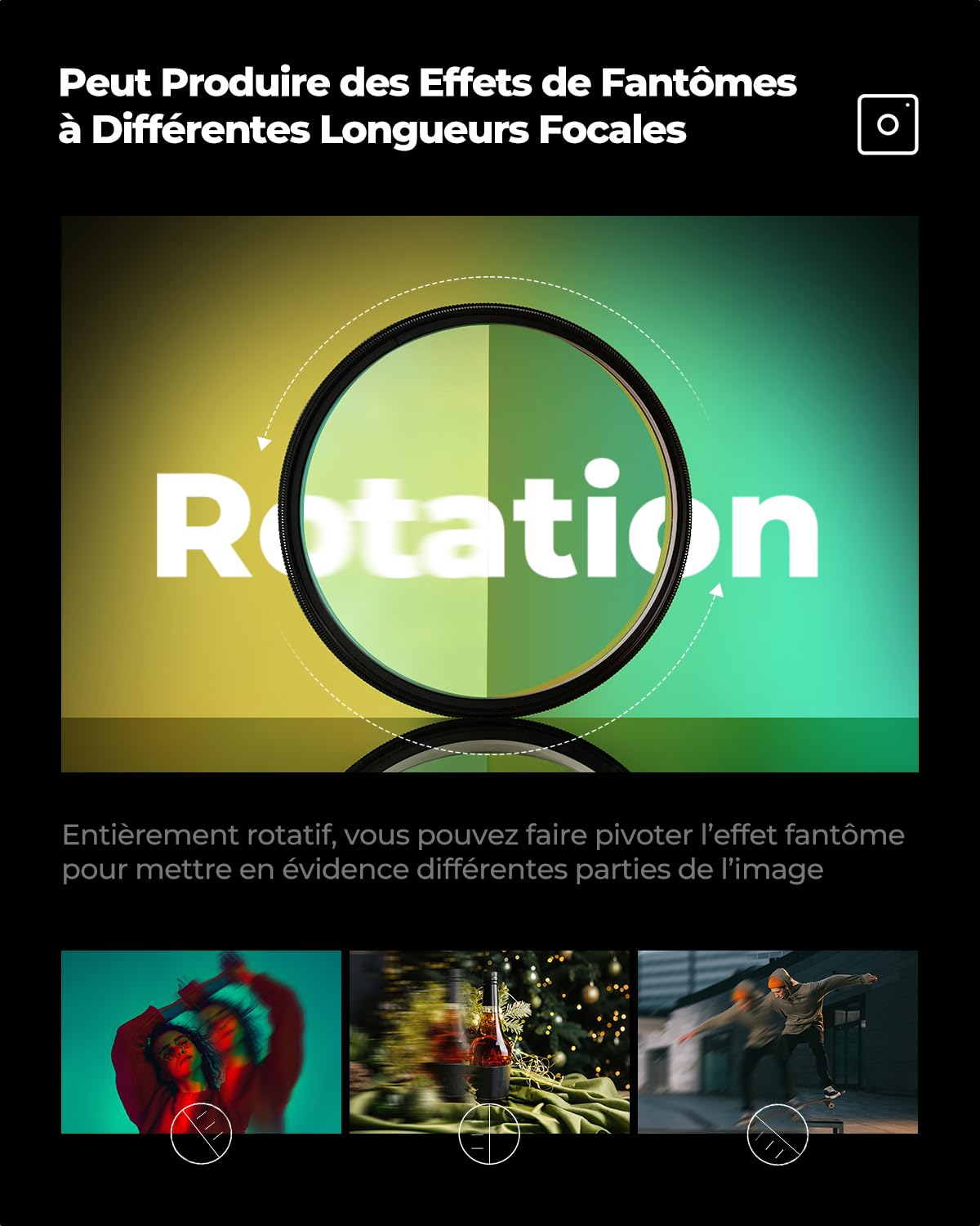 K&F CONCEPT 82mm Filtre Effet Spécial-Allonger Les Ombres Unilatérales pour Objectif Appareil Photo
