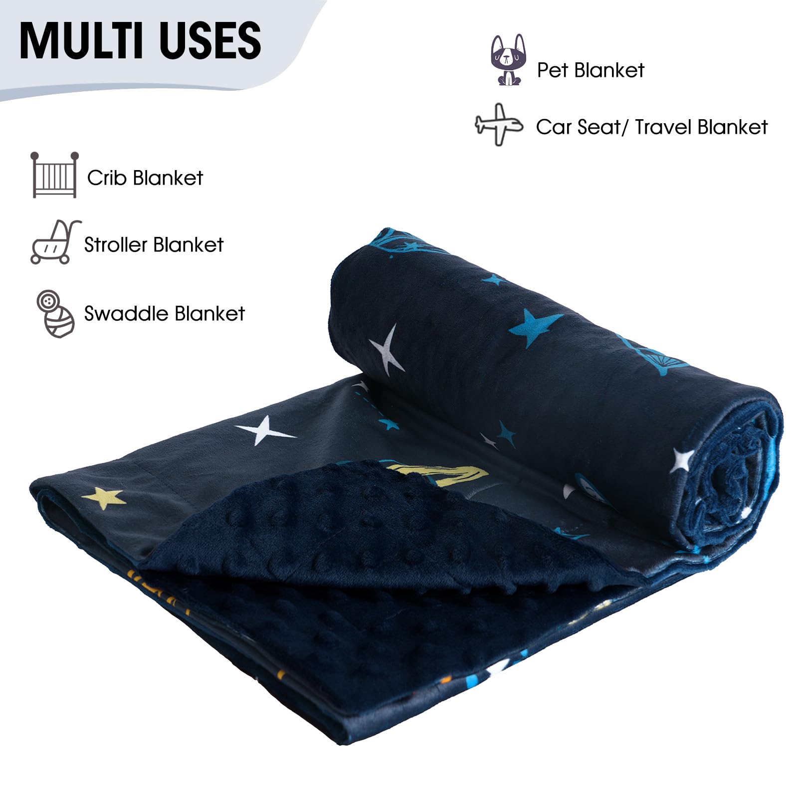 David's Kids Minky Baby Blanket - Ultra Soft Double-Layer Fleece, 50x60 Inches, Sage Green - Perfect For Newborns, Girls, Toddlers & More - View #4