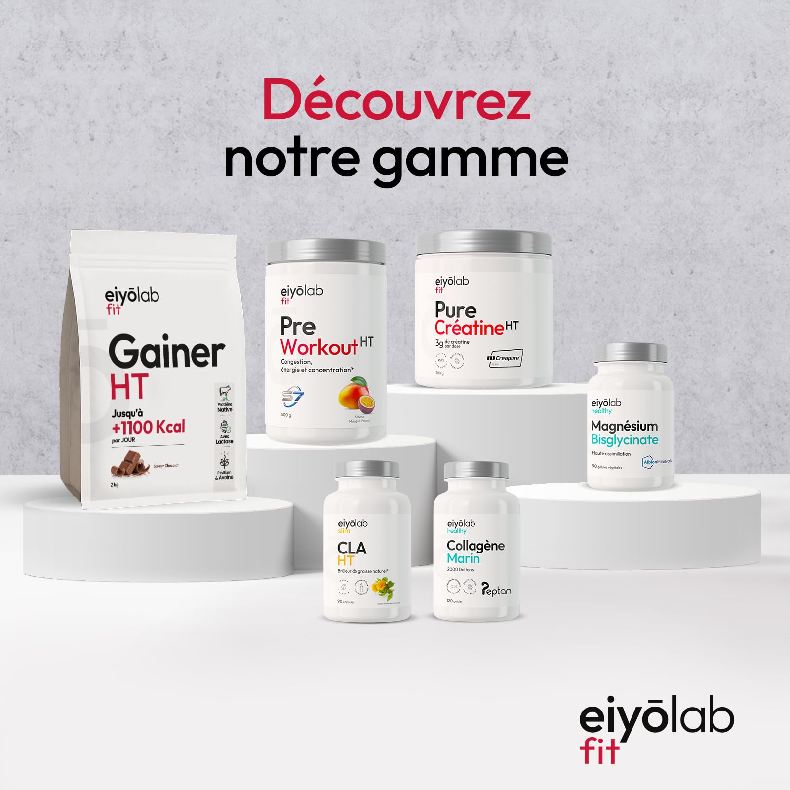 WHEY HT | Jusqu’à 78% de Protéines | Riche en BCAA & Glutamine | Construction Musculaire Rapide | Faible en Calories & Sucres | Digestion Facile | Texture Onctueuse Goût Vanille | 750g | Eiyolab