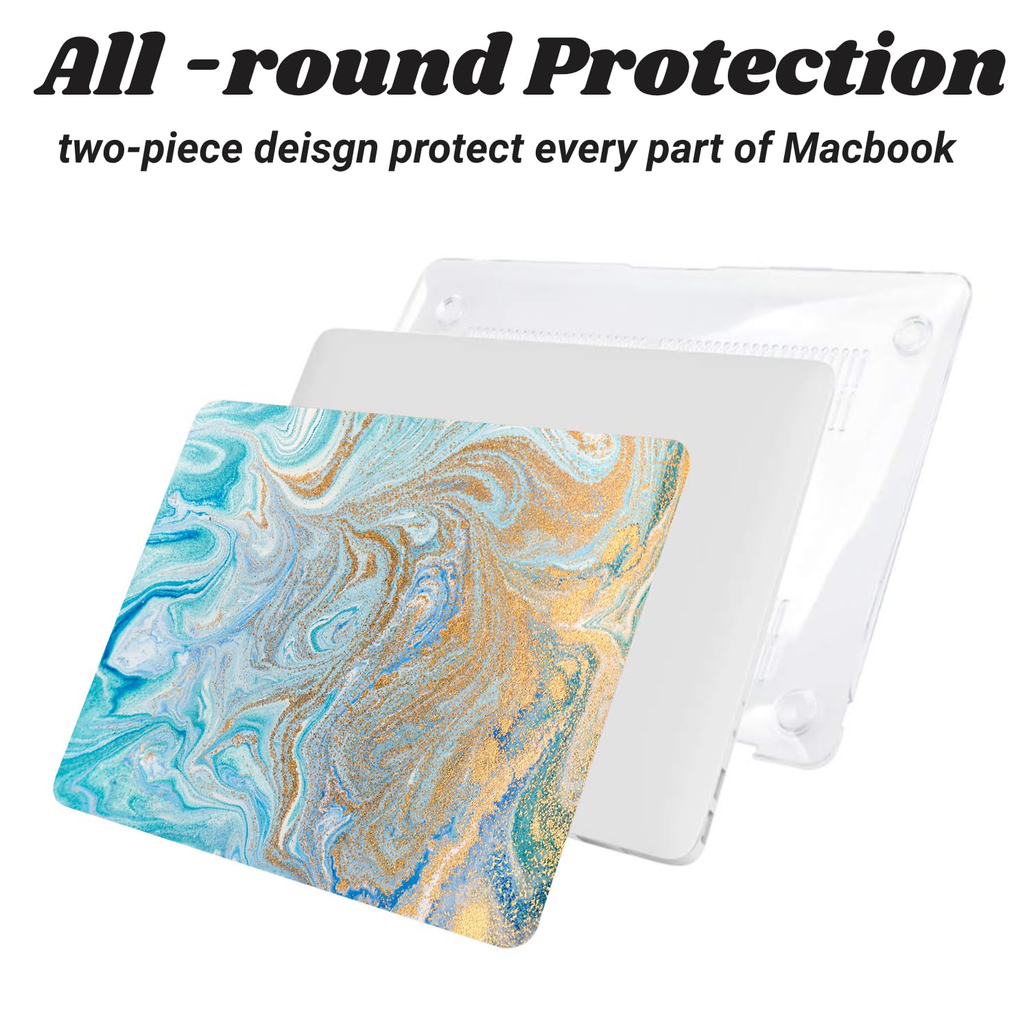 Funda Compatible con MacBook Pro 13 Pulgadas 2020 2019 2018 2017 2016 Modelo A2338 A2289 A2251 A2159 A1989 A1708 A1706, Dura Carcasa de Plástico Estuche Protector, Agua, Ondulación
