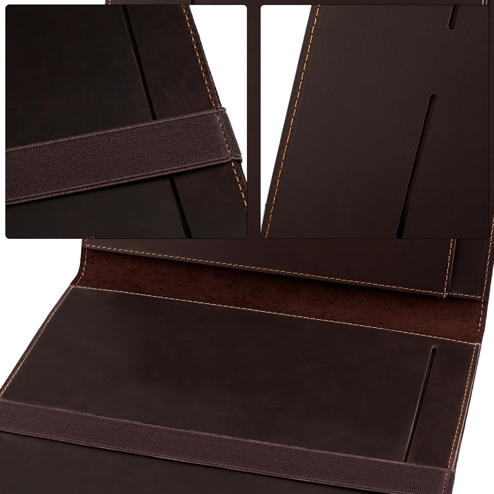Custodia per notebook in pelle PU Texture a scomparti multipli Soluzione di archiviazione per documenti per studenti Organizzatori di documenti in pelle PU