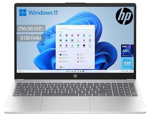 HP 15-fd0374ns - Ordenador portátil de 15.6" FHD (Intel N100, 8GB RAM, 256GB SSD, Intel UHD, Windows 11) Plata - Teclado QWERTY Español