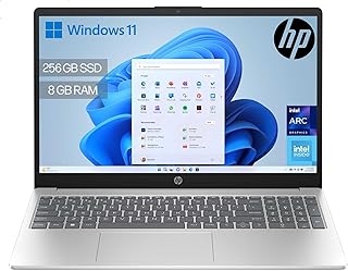 HP 15-fd0374ns Computador portátil FHD de 15,6" (Intel N100, 8 GB RAM, 256 GB SSD, Intel UHD, Windows 11), prateado, teclado QWERTY espanhol