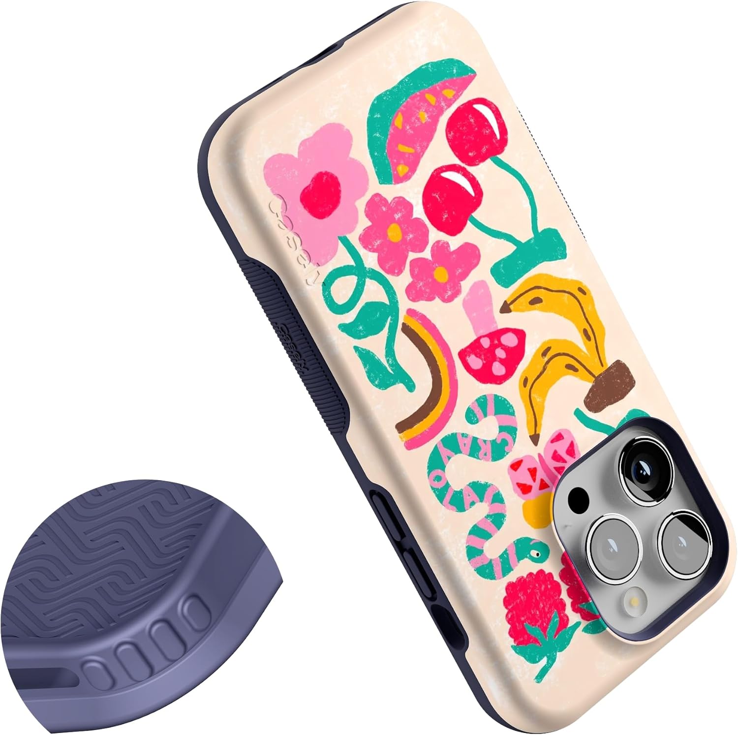 Casely iPhone 14 Pro Case | Doodle Bug | Crayola Crayon | Bold Protective Design | Compatible with MagSafe