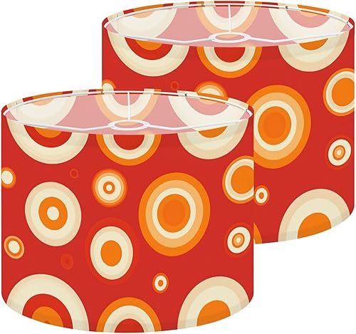 Miniatura 14 de Lamp Shades Set of 2 mid century retro 70s vintage Drum lampshades for Floor Lamps Table Lamps Pendant Light 11"x8.9" Replacement Large Lampshade