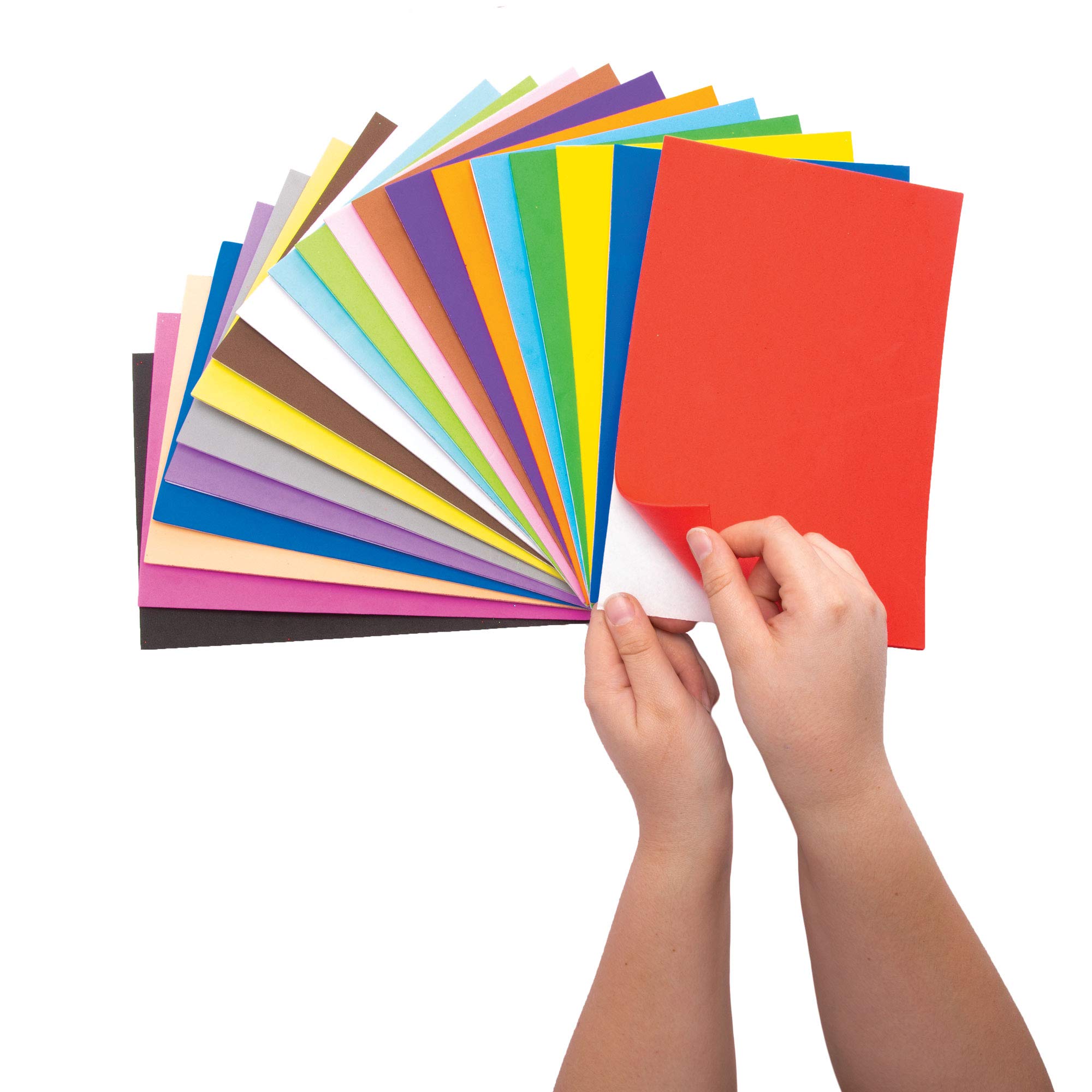 Baker Ross Self-Adhesive Foam Sheets Class Pack of 50 - Arts and Crafts for Kids