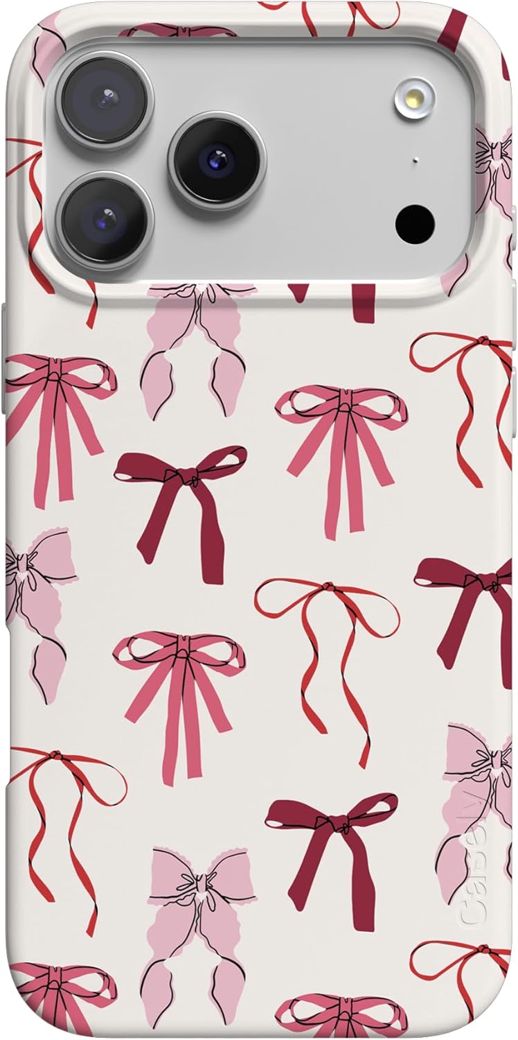 Casely iPhone 17 Pro Case | Lover Girlie | Pink Bows | Compatible with MagSafe | Classic Ultra Slim Design