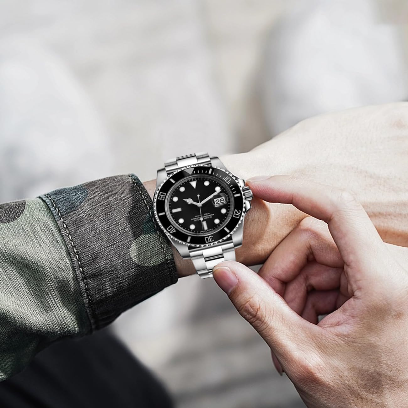 YISIWERA Screw-In Stainless Steel Watch Band, 20mm 22mm Quick Release Metal Watch Strap Bracelet for Men Women with Diving Deployment Buckle Silver - Image 7