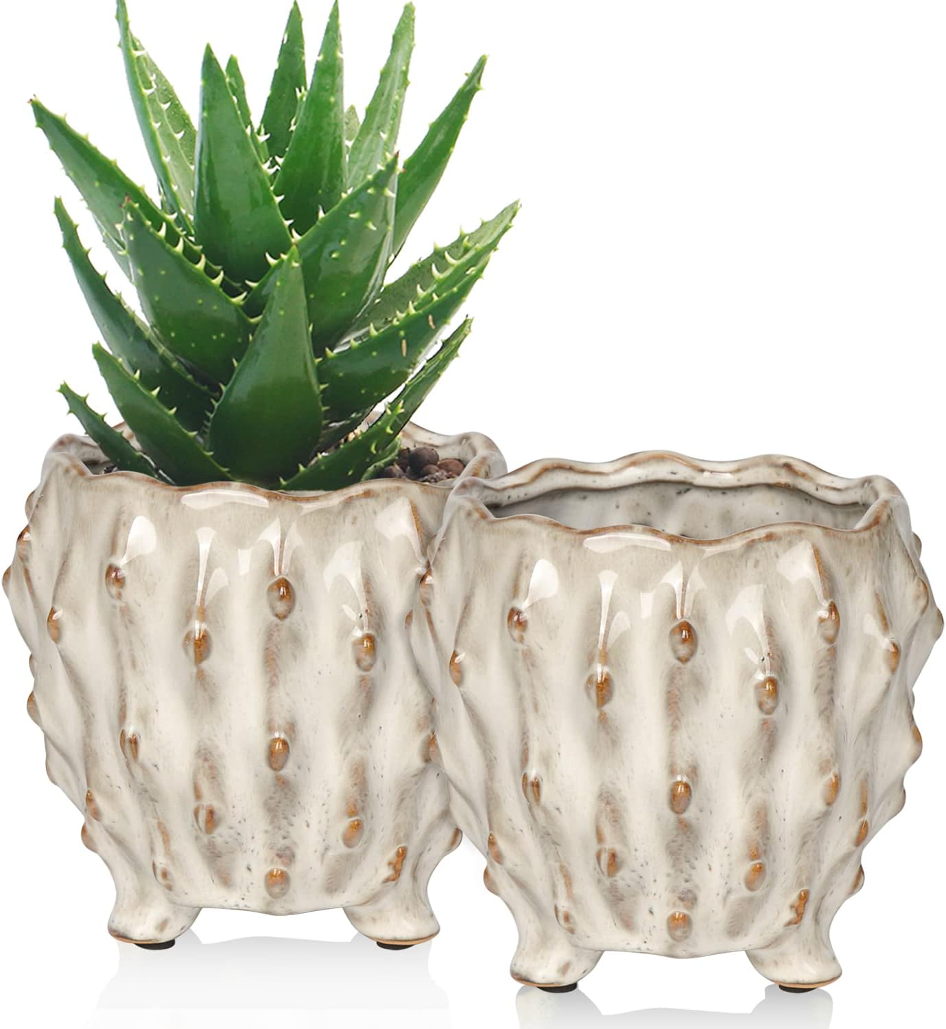 Oairse 4.5 inches White Ceramic Planters for Indoor Plants