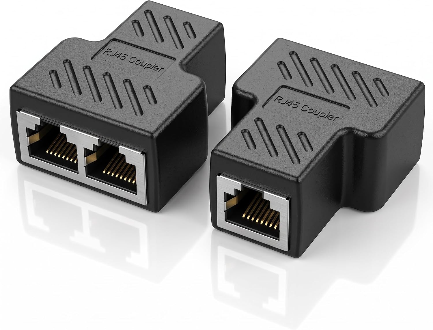 Oxsubor RJ45 Splitter Connectors Adapter 1 to 2 Ethernet Coupler Double Socket HUB Interface Contact Modular Plug Connect Network LAN Internet Cat5 Cat62 Pack (Can't Run Both AT THE Same TIME)