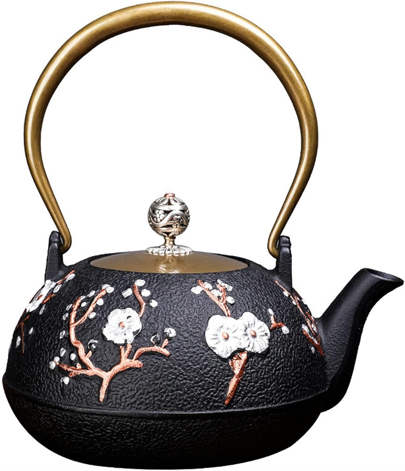 Teapot Cast Iron Tea Kettle Induction Cooker Kettle with Strainer Tea Pot Oolong Tea Coffee Maker Office Tea Set 1.2L Tea Maker