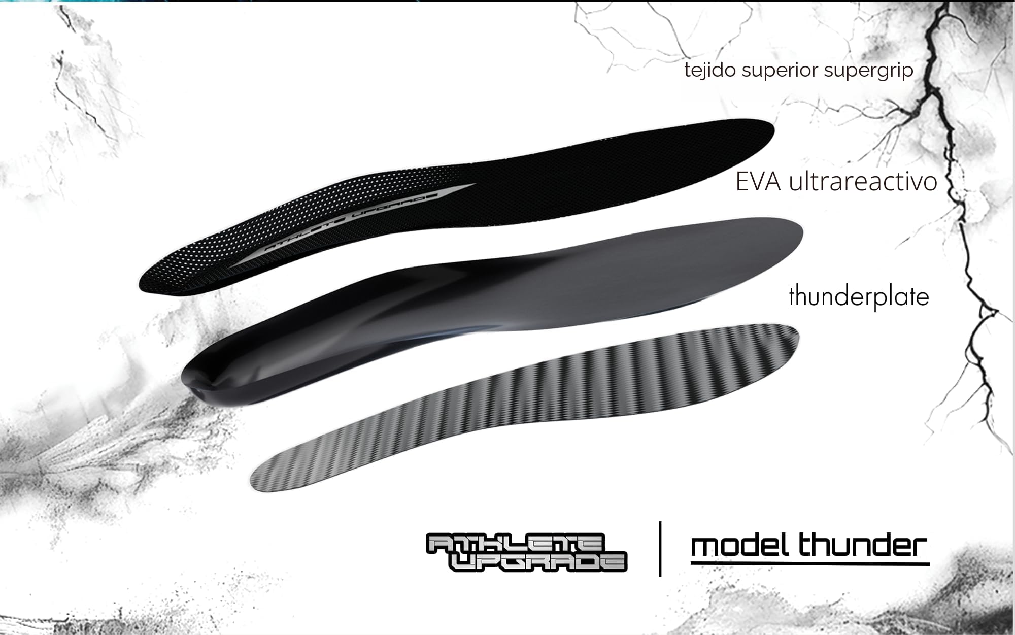 Plantillas de fibra de carbono - para deporte - modelo athlete upgrade® thunder (XS (EU 33-36,5))