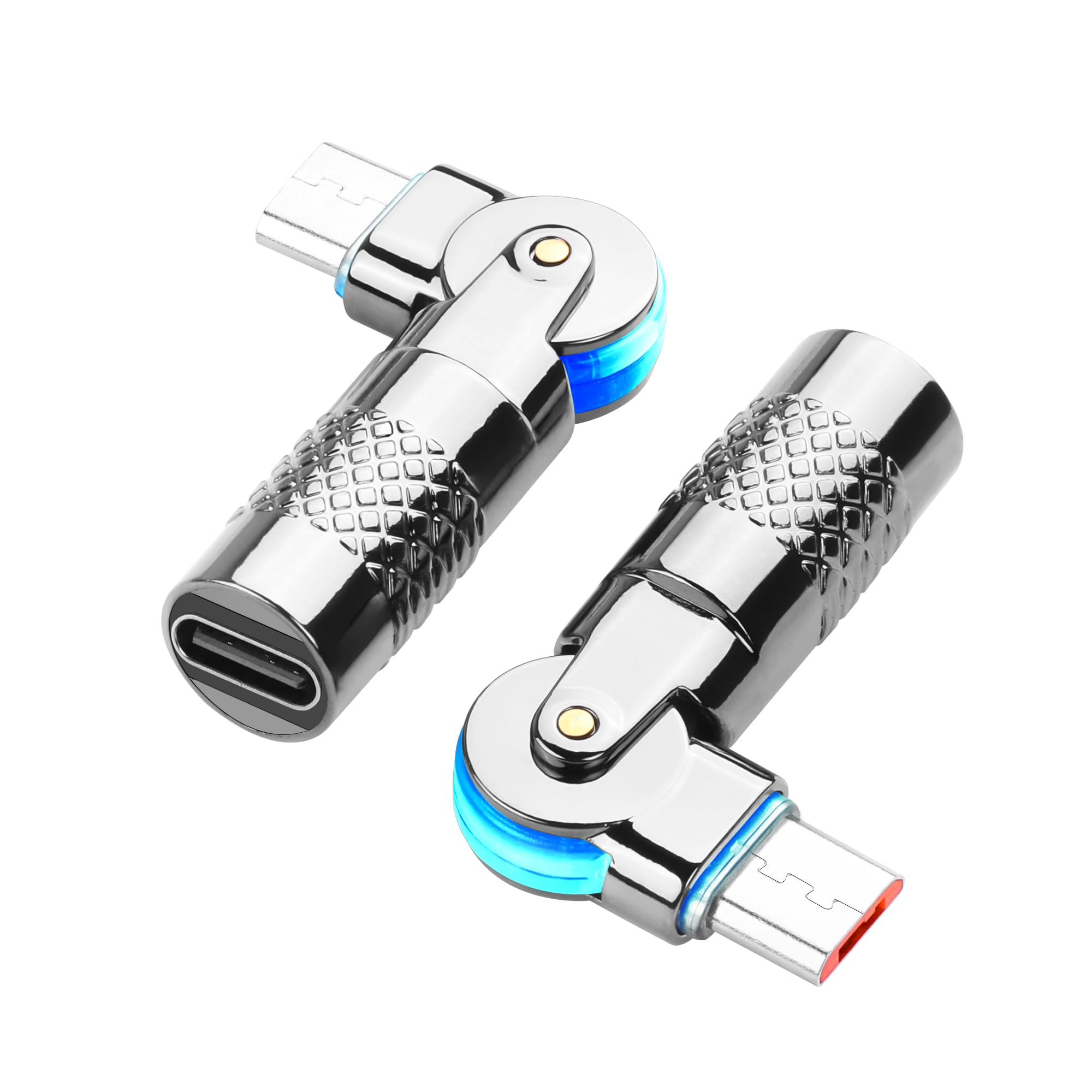 YACSEJAO USB C auf Micro USB Adapter 180°Drehbar 3A Zinklegierung | Unterstützt Schnellladung Datenübertragung, kompakte robuste Bauweise für zuverlässigen Einsatz