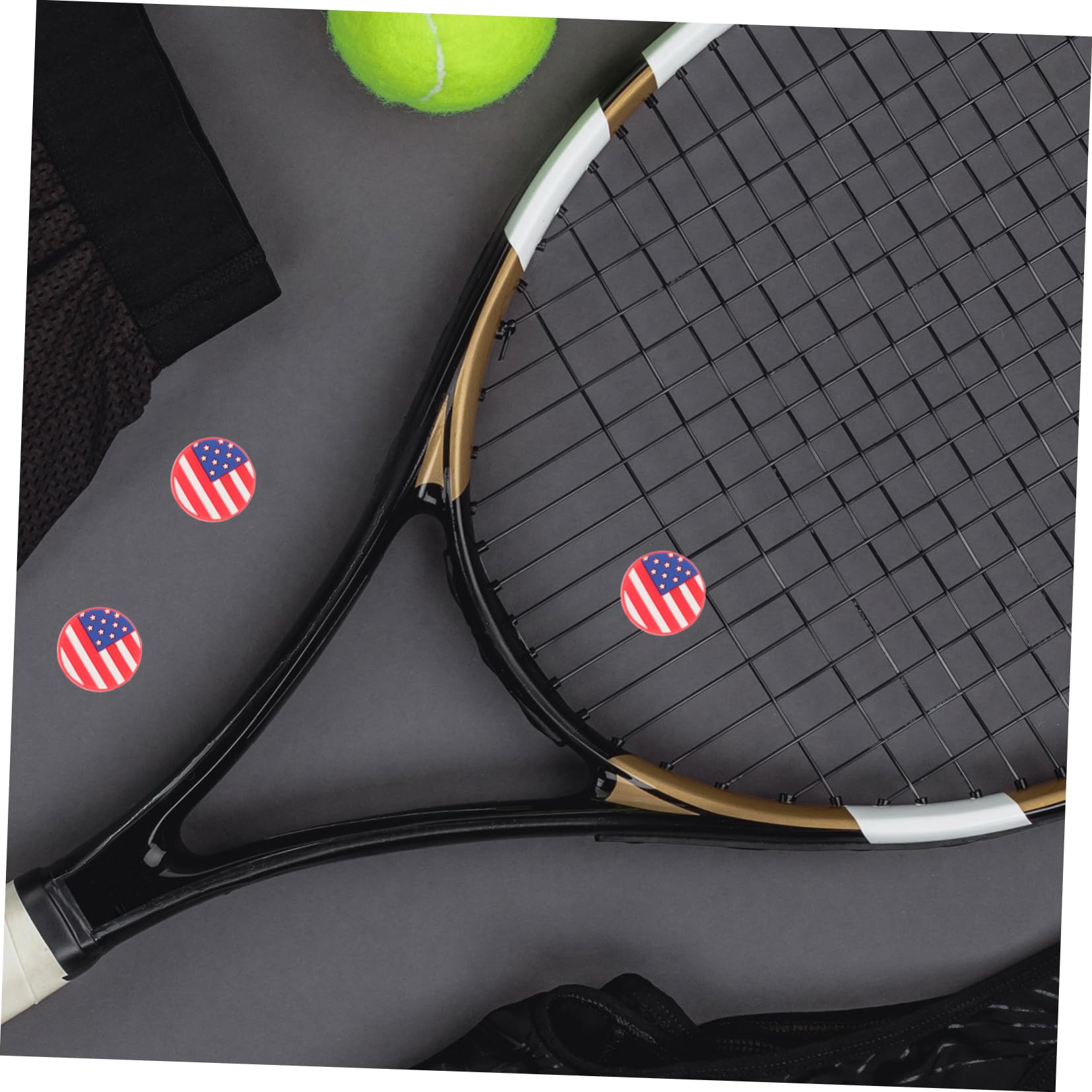 BESTOYARD 6pcs Shock Absorber Tennis Vibration Dampener Tennis Ornament for Kids Tennis Absorber Tennis Racket Absorber Us Flag Tennis Vibration Dampeners America Flag Equipment Round Child