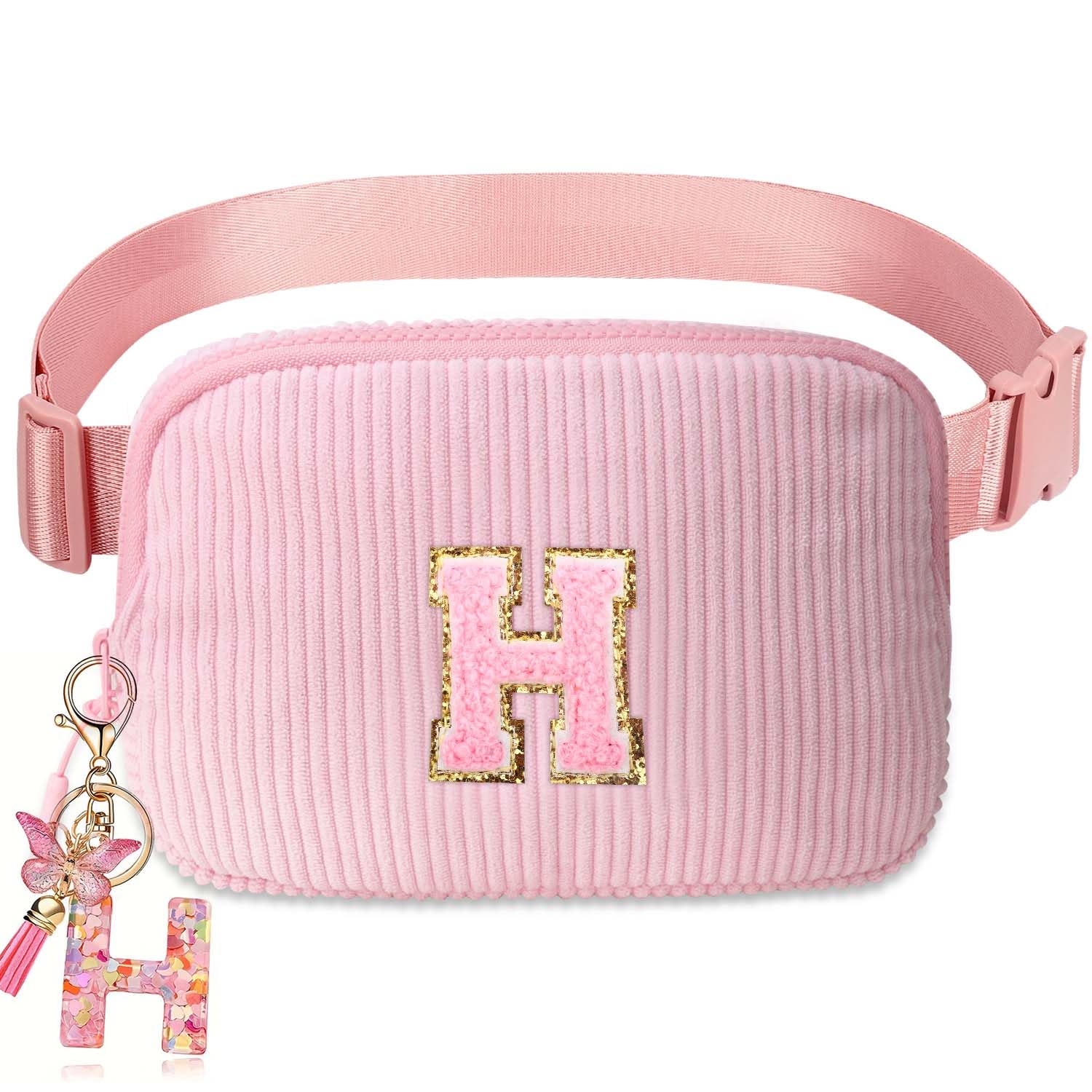 Belt Bag for Girls Gifts - Birthday Gifts for Teenager, Personalized Gifts for Mom Freind Sister Teacher, Graduation GiftsInitial Crossbody Bag Belt Bag for Women H