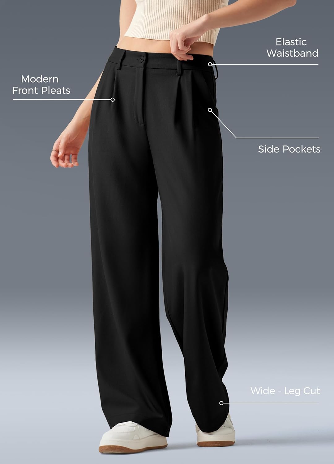 Women's Work Pants Wide Leg 2025 Dress Pants Casual Slacks Office Pants High Waisted with Pockets 28"/30"/32" - Image 5