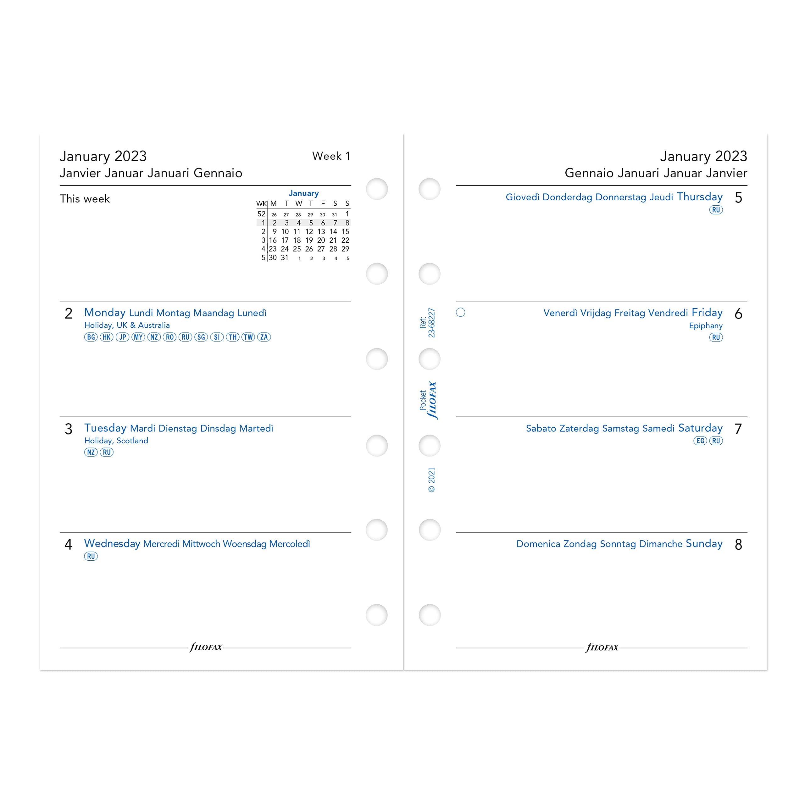 Filofax The Original Organizer, Pocket Size, Stone - Puerto Rico
