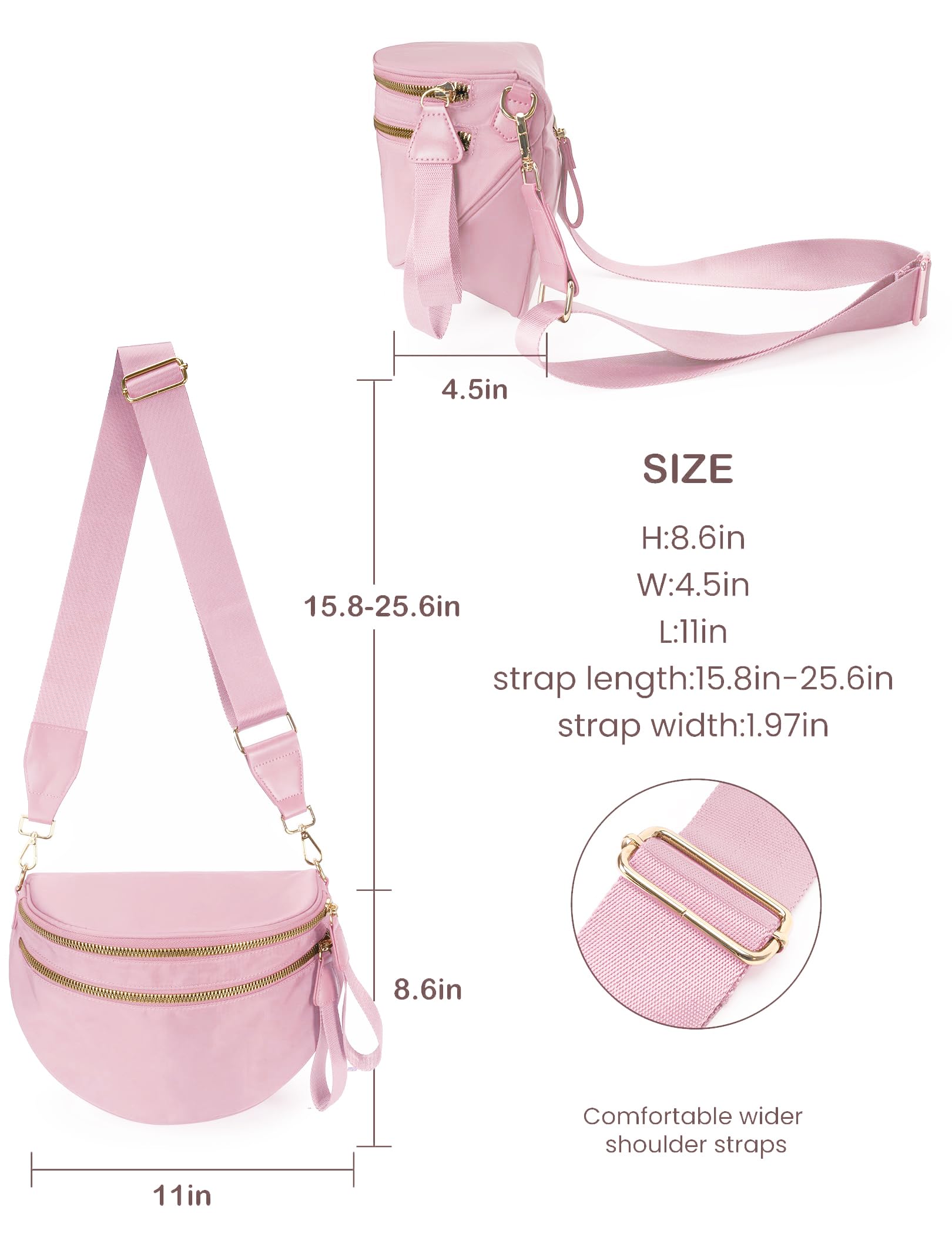 Bolso de hombro espacioso de nylon para mujer