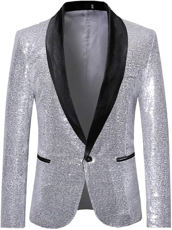 Jungen Pailletten Sakko Blazer Anzugjacke Slim Fit Glitzer - Foto 12